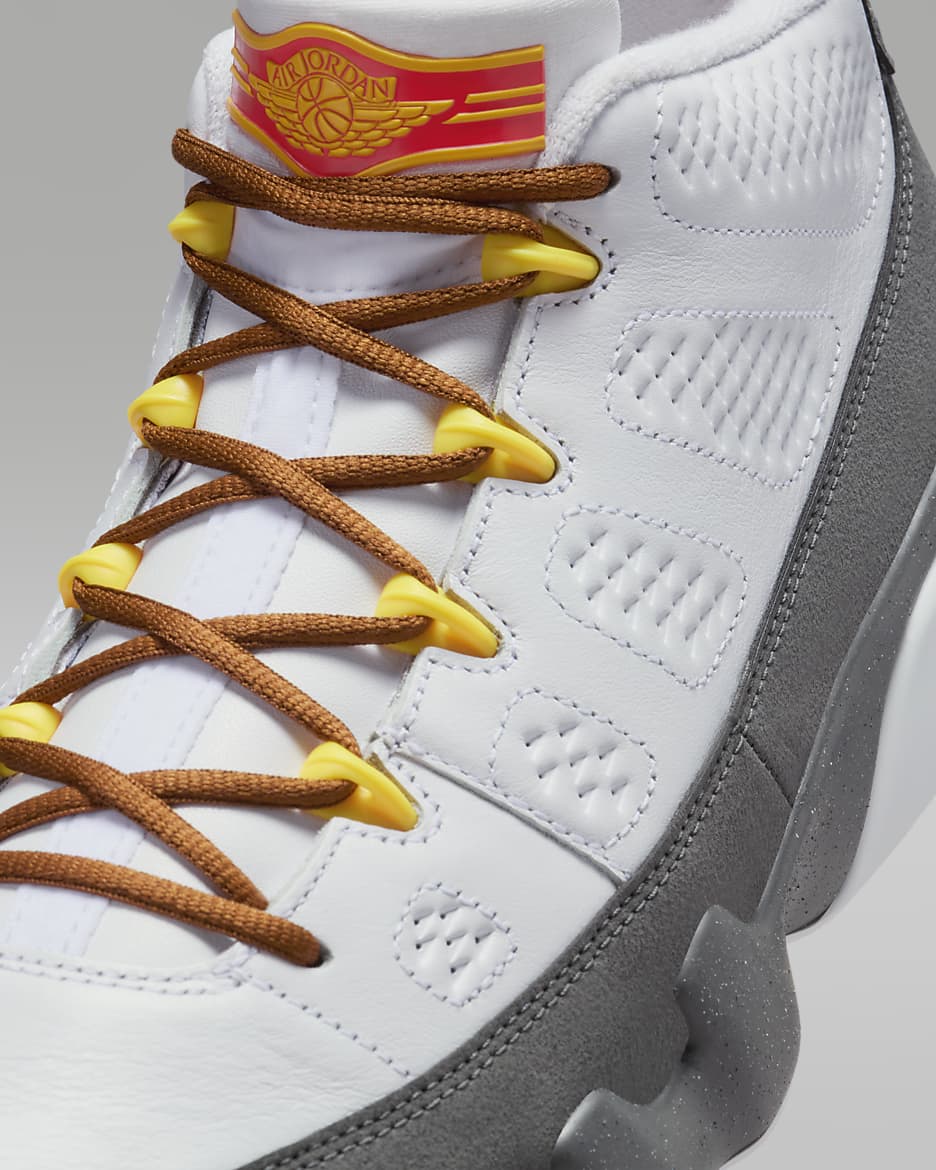 Air jordan 9 white and gold store